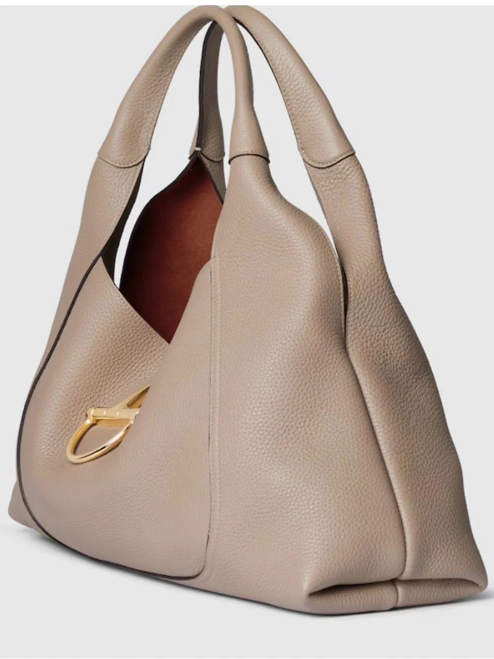 Authentic Like New Gucci Softbit Maxi Hobo in Taupe Leather with Gold Hardware - Picture 2 of 9